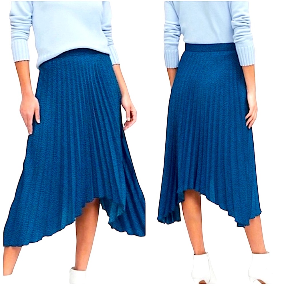 BANANA REPUBLIC: High- Low Pleated Cheetah Leopard Print Silk Skirt - Size 4